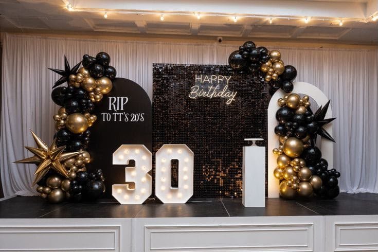 Elegant Milestone Birthday Setup